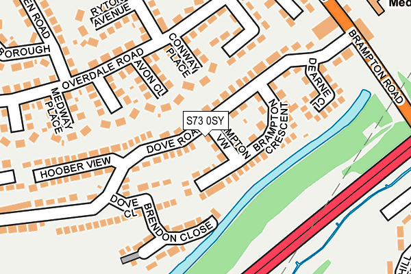 S73 0SY map - OS OpenMap – Local (Ordnance Survey)