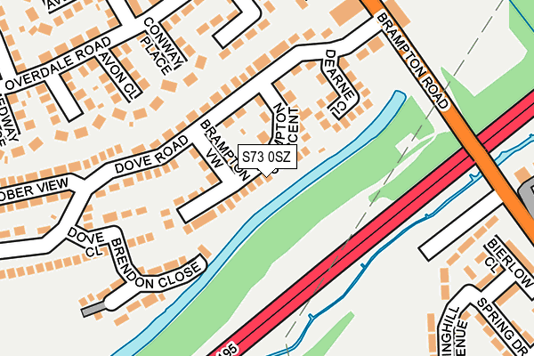 S73 0SZ map - OS OpenMap – Local (Ordnance Survey)