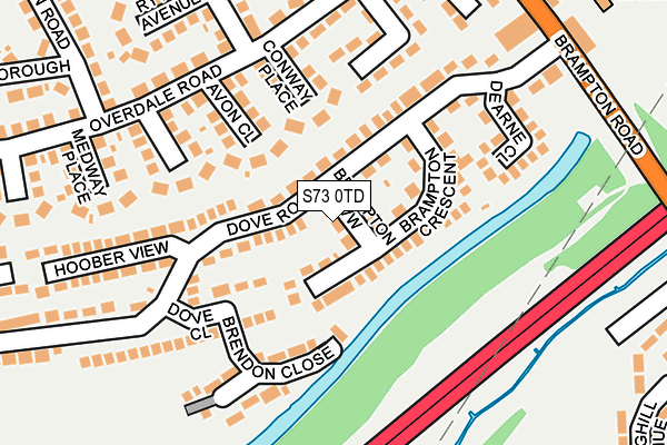 S73 0TD map - OS OpenMap – Local (Ordnance Survey)