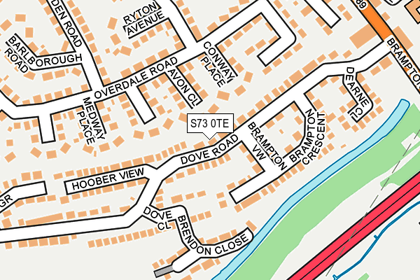 S73 0TE map - OS OpenMap – Local (Ordnance Survey)