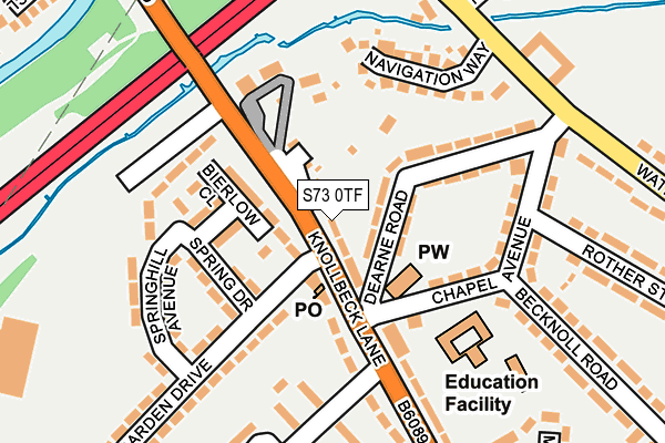 S73 0TF map - OS OpenMap – Local (Ordnance Survey)