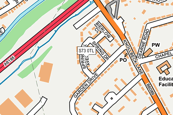 S73 0TL map - OS OpenMap – Local (Ordnance Survey)