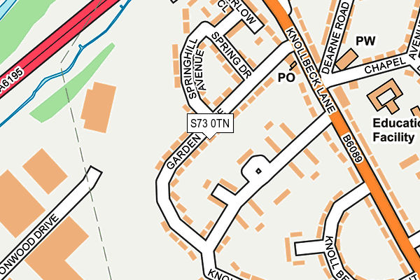 S73 0TN map - OS OpenMap – Local (Ordnance Survey)