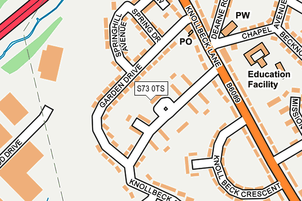 S73 0TS map - OS OpenMap – Local (Ordnance Survey)