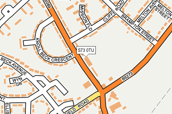 S73 0TU map - OS OpenMap – Local (Ordnance Survey)
