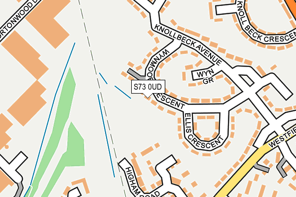 S73 0UD map - OS OpenMap – Local (Ordnance Survey)