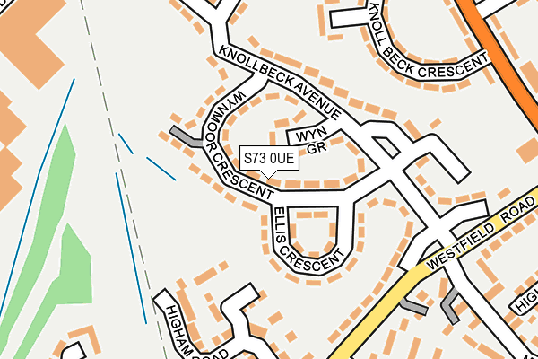 S73 0UE map - OS OpenMap – Local (Ordnance Survey)