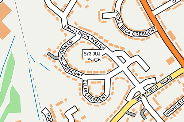 S73 0UJ map - OS OpenMap – Local (Ordnance Survey)
