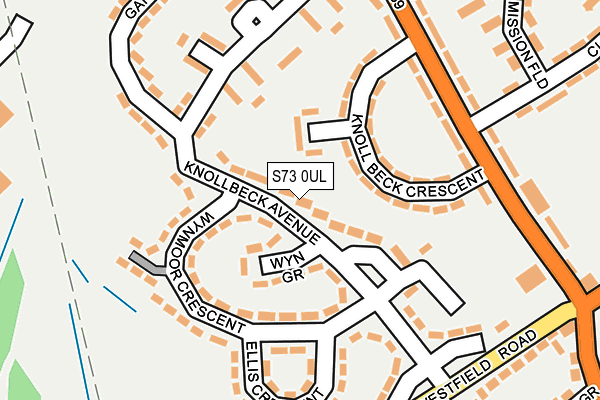 S73 0UL map - OS OpenMap – Local (Ordnance Survey)