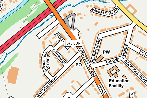 S73 0UR map - OS OpenMap – Local (Ordnance Survey)