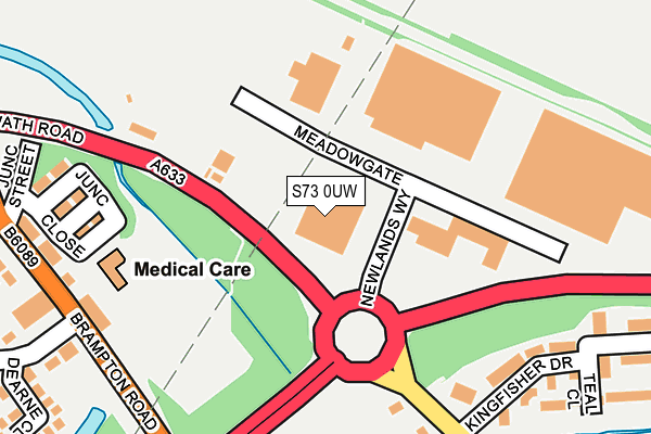 S73 0UW map - OS OpenMap – Local (Ordnance Survey)