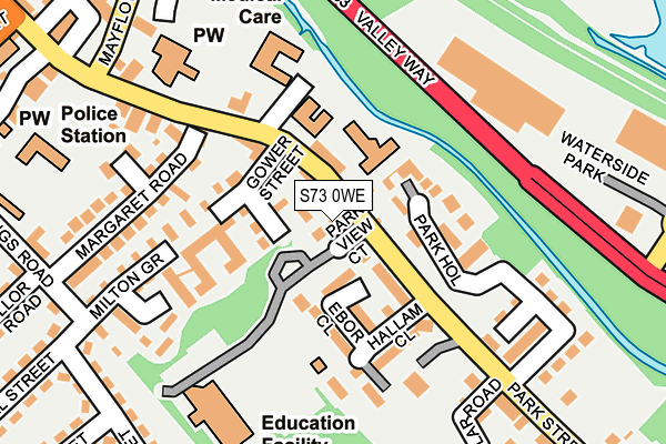 S73 0WE map - OS OpenMap – Local (Ordnance Survey)