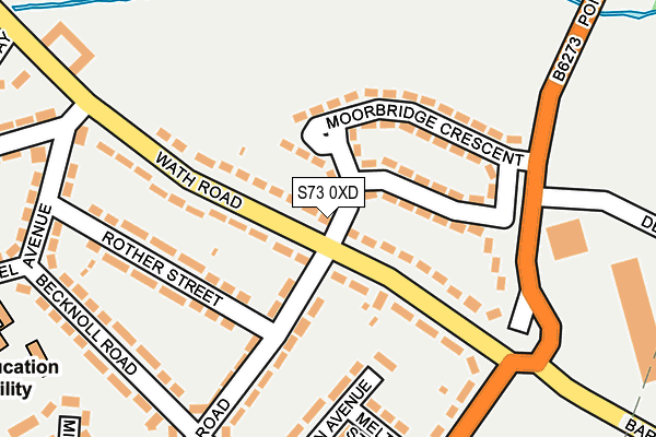 S73 0XD map - OS OpenMap – Local (Ordnance Survey)