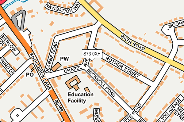 S73 0XH map - OS OpenMap – Local (Ordnance Survey)