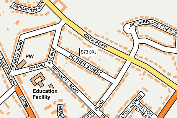 S73 0XJ map - OS OpenMap – Local (Ordnance Survey)