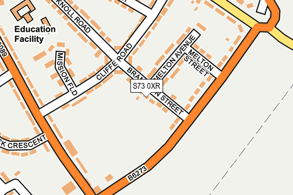 S73 0XR map - OS OpenMap – Local (Ordnance Survey)