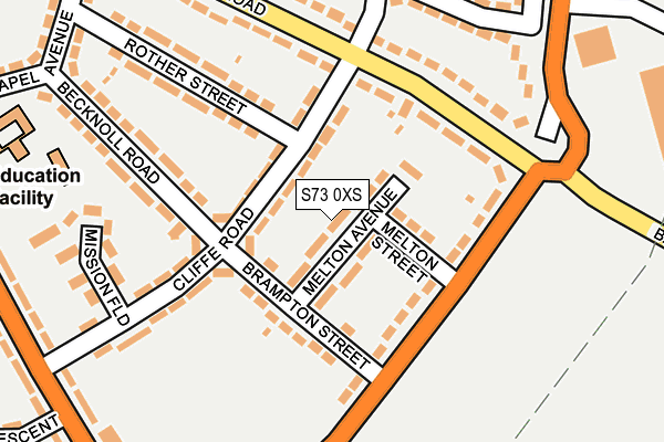 S73 0XS map - OS OpenMap – Local (Ordnance Survey)