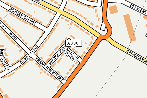 S73 0XT map - OS OpenMap – Local (Ordnance Survey)