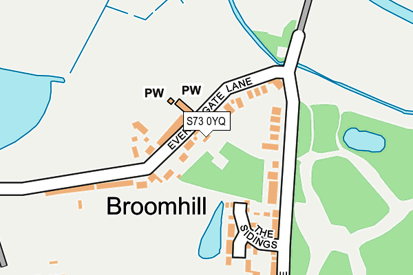 S73 0YQ map - OS OpenMap – Local (Ordnance Survey)