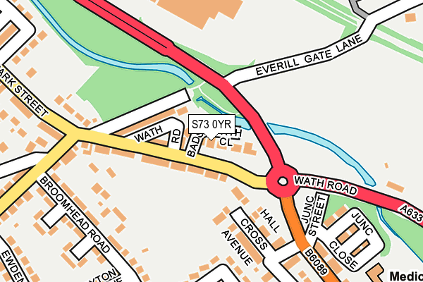 S73 0YR map - OS OpenMap – Local (Ordnance Survey)