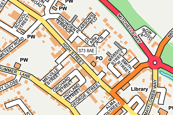S73 8AE map - OS OpenMap – Local (Ordnance Survey)
