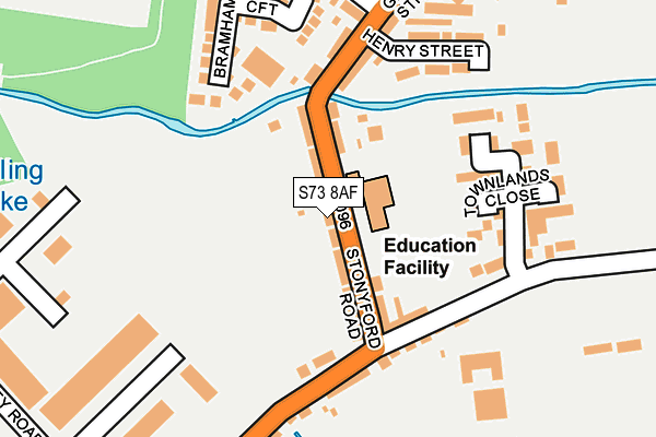 S73 8AF map - OS OpenMap – Local (Ordnance Survey)