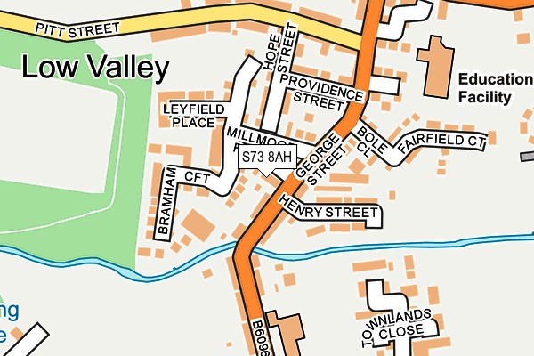 S73 8AH map - OS OpenMap – Local (Ordnance Survey)