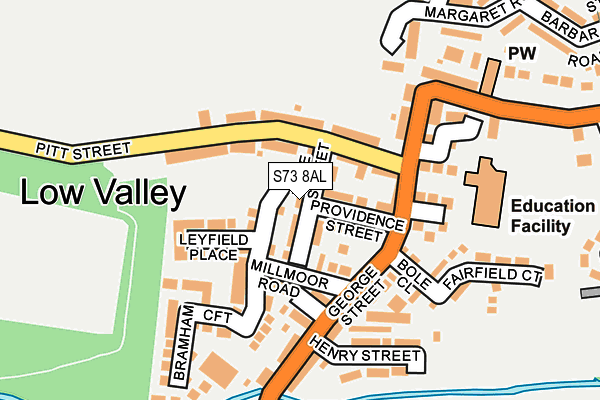 S73 8AL map - OS OpenMap – Local (Ordnance Survey)