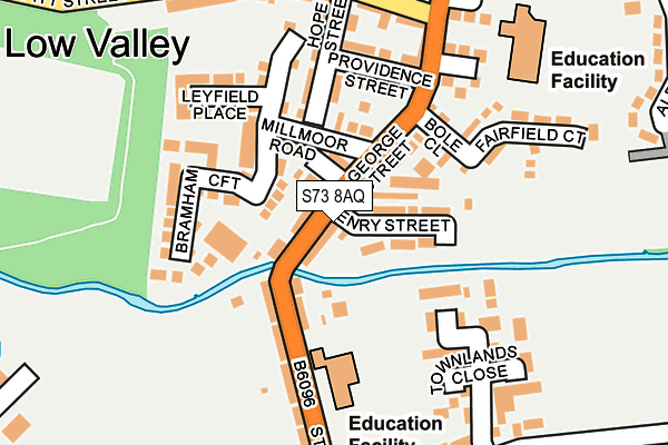 S73 8AQ map - OS OpenMap – Local (Ordnance Survey)