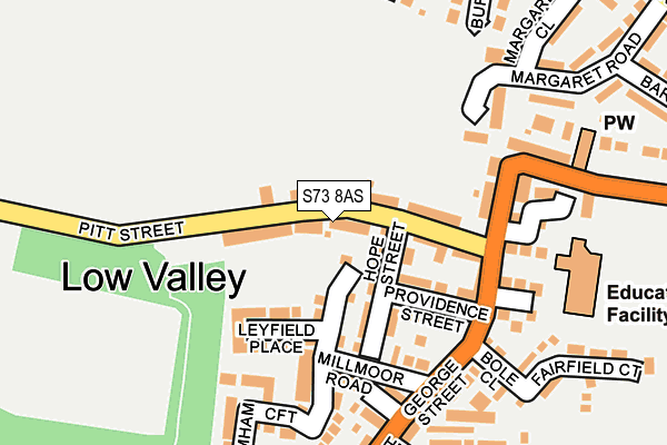 S73 8AS map - OS OpenMap – Local (Ordnance Survey)