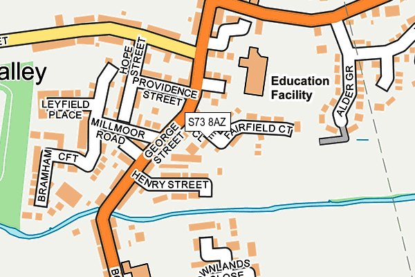 S73 8AZ map - OS OpenMap – Local (Ordnance Survey)