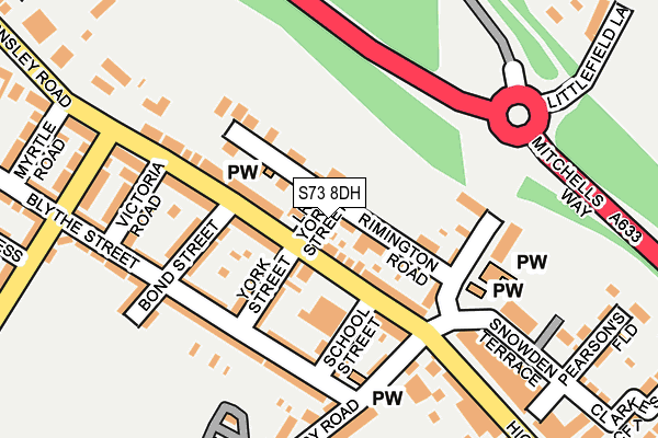 S73 8DH map - OS OpenMap – Local (Ordnance Survey)