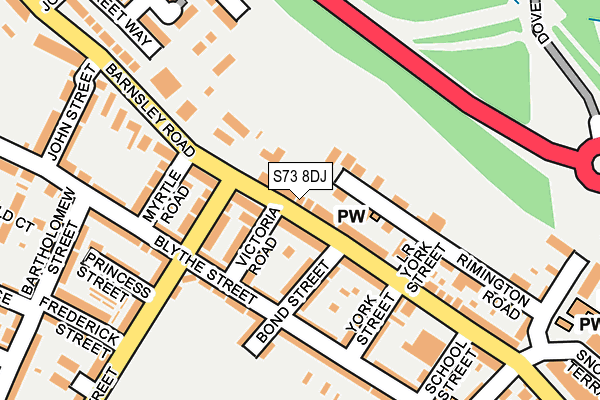 S73 8DJ map - OS OpenMap – Local (Ordnance Survey)