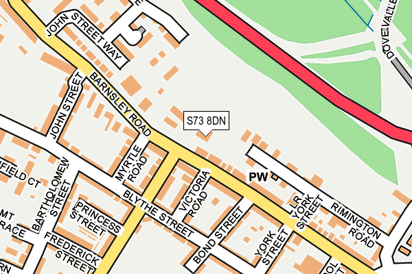 S73 8DN map - OS OpenMap – Local (Ordnance Survey)
