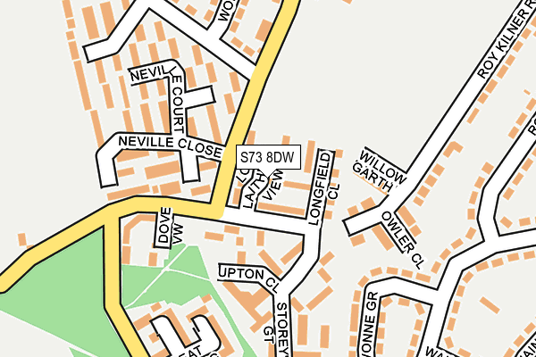 S73 8DW map - OS OpenMap – Local (Ordnance Survey)