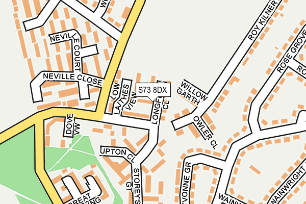 S73 8DX map - OS OpenMap – Local (Ordnance Survey)