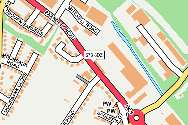 S73 8DZ map - OS OpenMap – Local (Ordnance Survey)