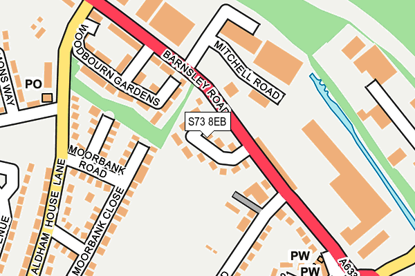 S73 8EB map - OS OpenMap – Local (Ordnance Survey)