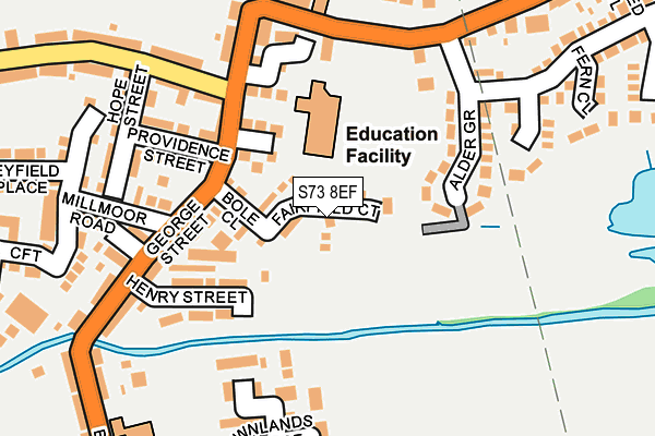 S73 8EF map - OS OpenMap – Local (Ordnance Survey)