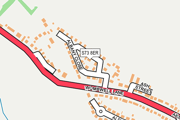 S73 8ER map - OS OpenMap – Local (Ordnance Survey)