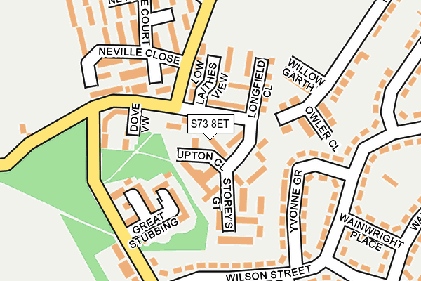 S73 8ET map - OS OpenMap – Local (Ordnance Survey)
