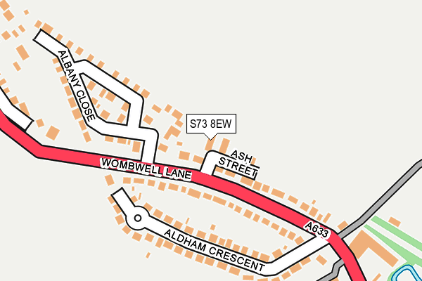 S73 8EW map - OS OpenMap – Local (Ordnance Survey)