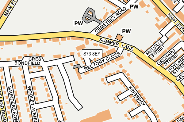 S73 8EY map - OS OpenMap – Local (Ordnance Survey)