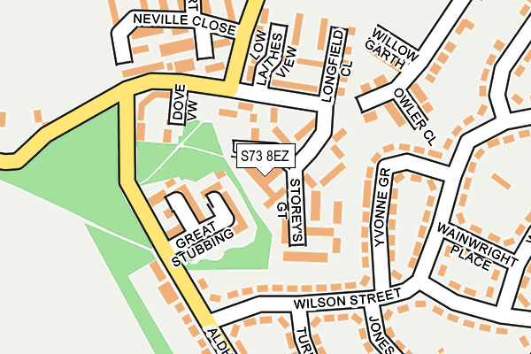 S73 8EZ map - OS OpenMap – Local (Ordnance Survey)