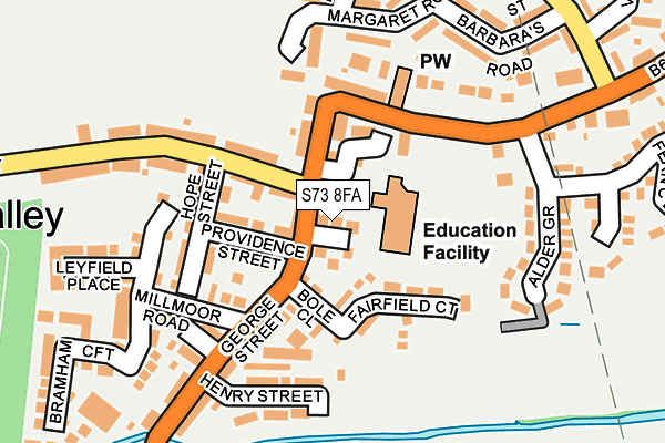 S73 8FA map - OS OpenMap – Local (Ordnance Survey)