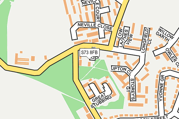 S73 8FB map - OS OpenMap – Local (Ordnance Survey)