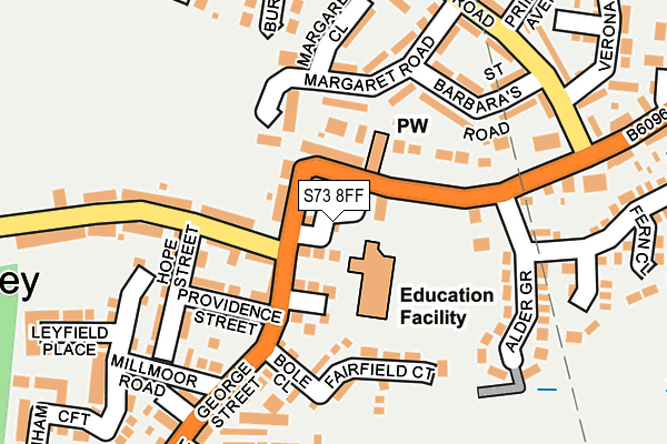 S73 8FF map - OS OpenMap – Local (Ordnance Survey)