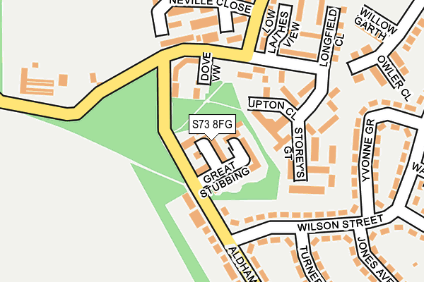 S73 8FG map - OS OpenMap – Local (Ordnance Survey)