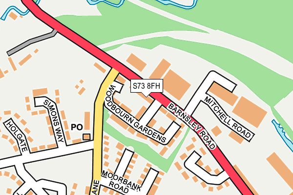 S73 8FH map - OS OpenMap – Local (Ordnance Survey)