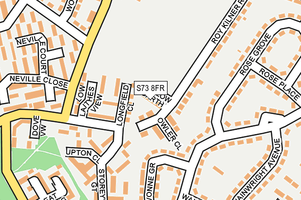 S73 8FR map - OS OpenMap – Local (Ordnance Survey)